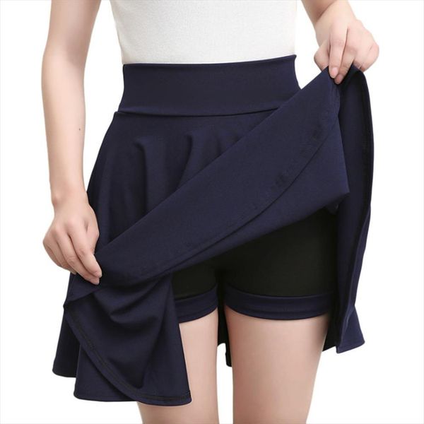 

high waist elastic a line mini skirts double layers women fashion solid mini ball gown skirt hip slim saia short skirt, Black