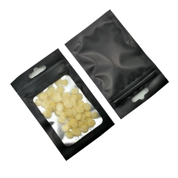 

6x10cm matte clear window алюминиевая фольга ziplock упаковочная сумка с висящими отверстием mylar фольга розничная упаковка сумка для закус