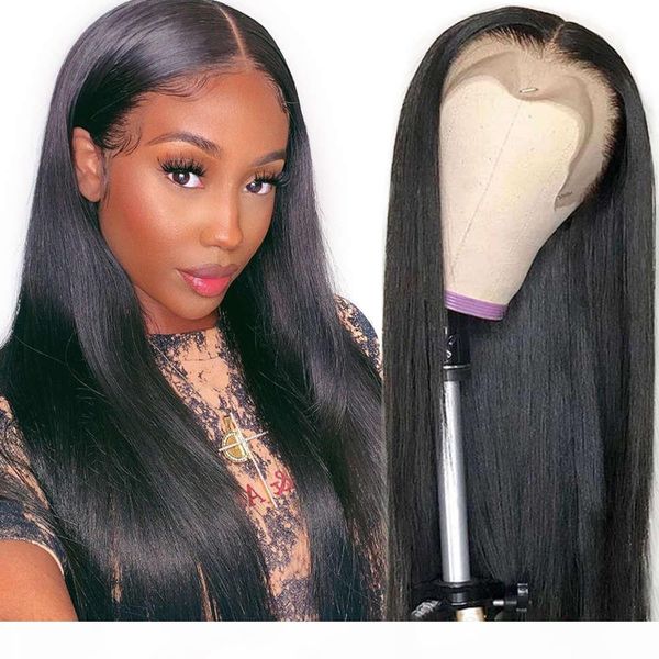 

lace front straight pre plucked hairline baby 13x4 brazilian long human hair wigs for black women, Black;brown