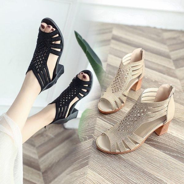 

new south korean water diamond women's shoes in summer of 20201, Black