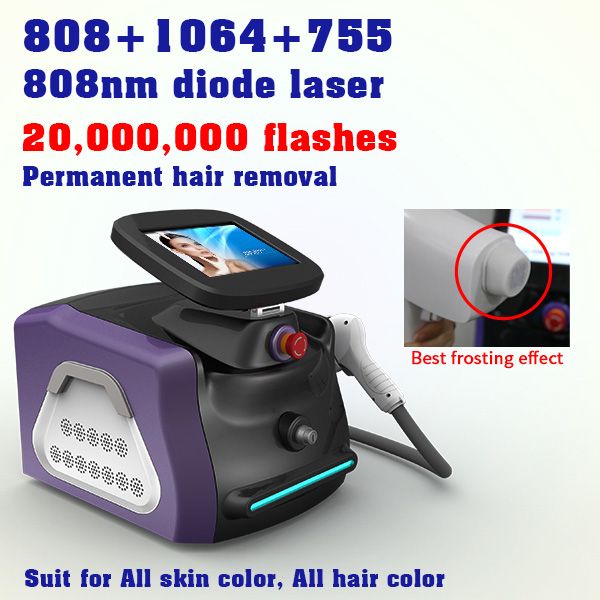 

808nm diode alma soprano laser hair removal device ice cooling technology painless laser beauty machine, Black
