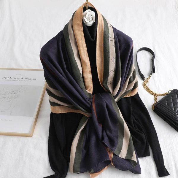 

scarves 2021 limited women hijab winter cotton feel scarf foulard femme female four seasons beach shawl bandana, Blue;gray