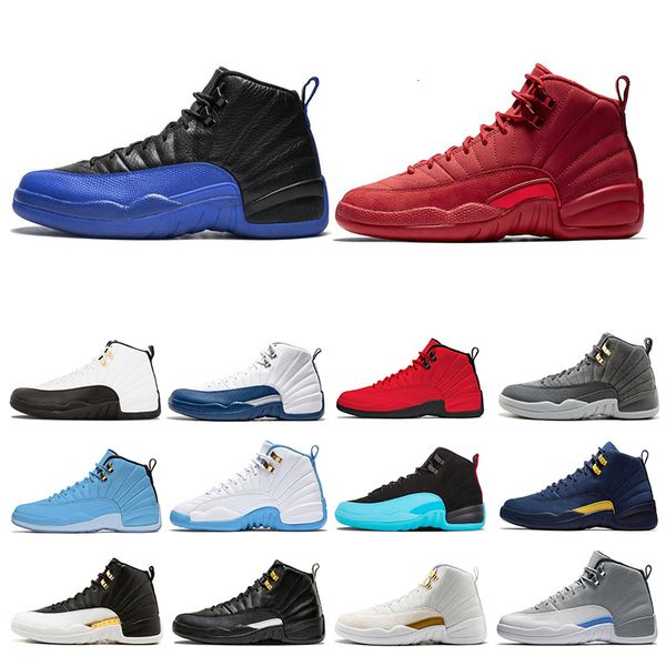 

12s 12 mens basketball shoes winterized fiba college navy cny bulls men sport sneakers size 7-13, White;red