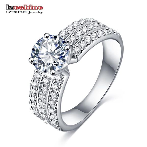 

lzeshine 2020 wholesale new promotion trendy silver color zircon women jewelry gift rings anillos cri0012, Golden;silver