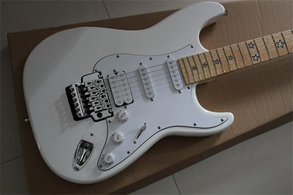 

fantasy guitar, factory direct cream yellow st electric guitar,chrome hardware,