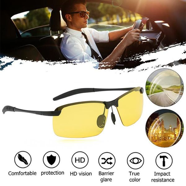 

sunglasses anti-glare night vision glasses for driving men polarized yellow lens eyeglasses fishing driver goggles gafas, White;black
