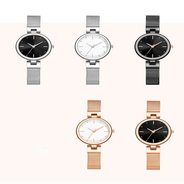

watch 2020 waterproof wrist watch quartz wristwatchs stainless steel wrist watchs ladies business watchs small dial mesh strap brand watch, Slivery;brown