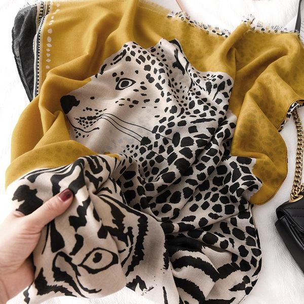 

scarves 2021 fashion women leopard print winter scarf cotton shawl warm large shawls and wraps foulard femme cachecol female stole, Blue;gray