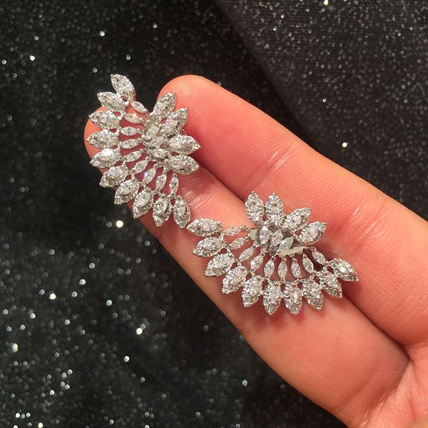 

2021 new designer jewelry s925 silver needle small fan earrings front and back dual skirt fan earrings sweet lady temperament net red e, Golden
