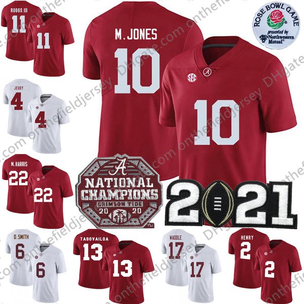 

alabama crimson tide mac jones jersey devonta smith championship tua tagovailoa jerry malachi moore jeudy najee harris rose bowl s-3xl, Black