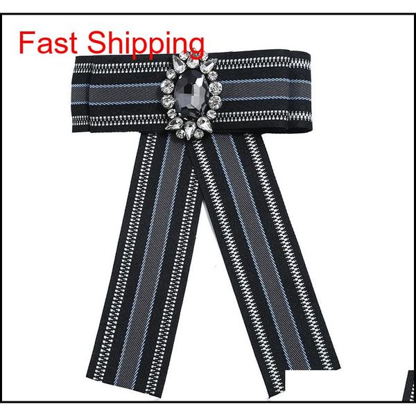 

fashion big bow ties for boys collar flower striped with diamond bow brooch accessories wholes qylsvm beauty888, Black;gray