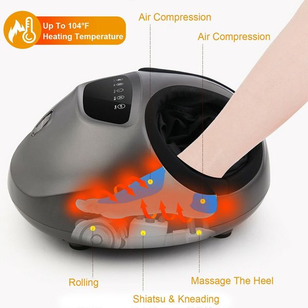 

electric shiatsu foot ankle massager deep kneading heat therapy rolling massage