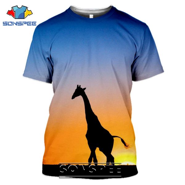 

giraffe cartoon animal 3d print shirts harajuku hentai humor men clothing