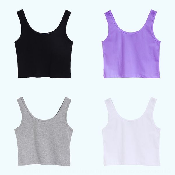 

avocado green u-neck tank vest vest women'sshoulder and navel short t-shirt black with high waist sleeveless 101 2mzoc, White