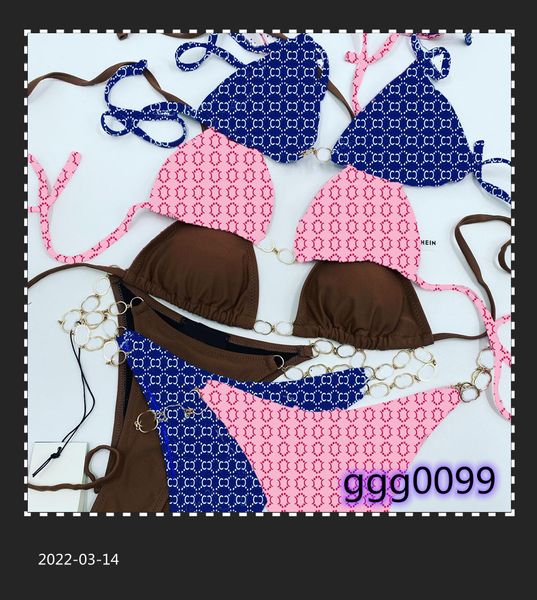 

trendy women metal swimwear letters printed bikini girl chain swimsuit ladies designer bikini bathing suit for holiday, White;black