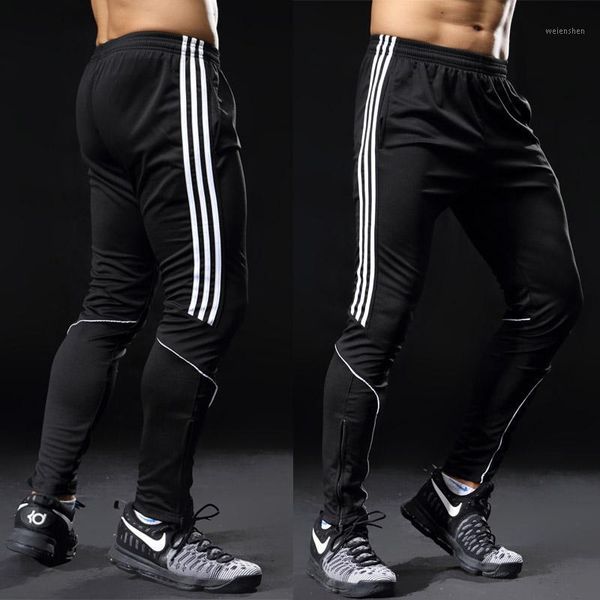 

running pants men sports zipper athletic football soccer pant training sport long elasticity legging jogging gym trousers1, Black;blue