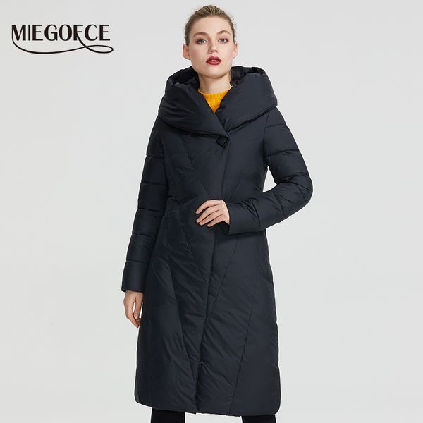 

miegofce winter long model women's jacket coat warm fashion women parkas high-quality bio-down women coat brand new design 201026, Black