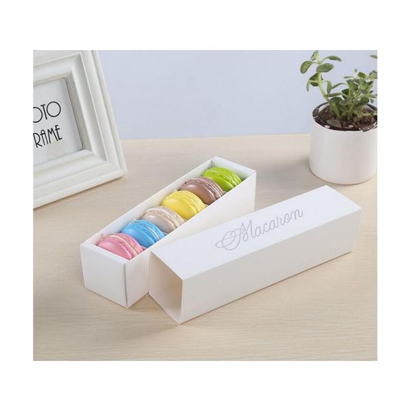 

macaron box cake box biscuit muffin box 20.3*5.3*5.3cm black blue g jllscl lucky2005