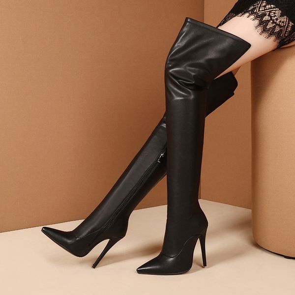 

2021 heels high heels, toe shoes, woman riding boots, big 34-43 size. q71a, Black