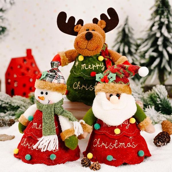 

christmas decorations apple candy bag santa cluas snowman navidad 2021 for home gift storage1