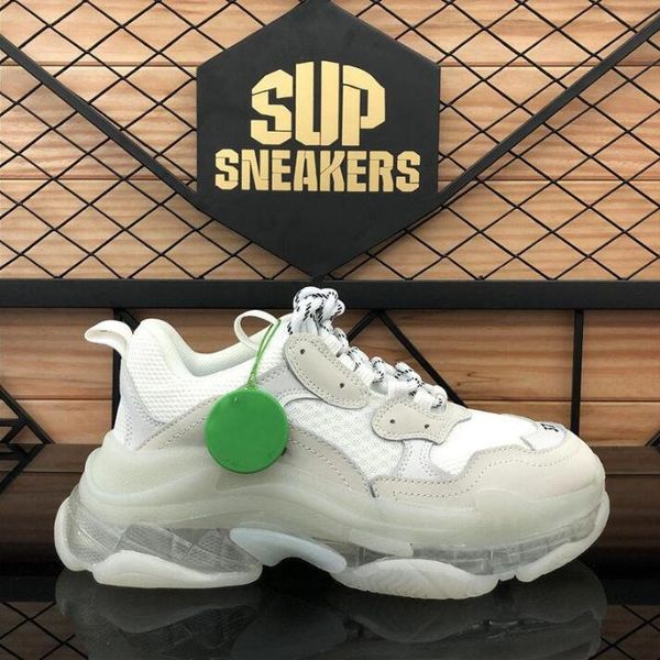 

triple-s fashion shoes paris 17fw triple s sneakers for men women black red white green casual dad shoes tennis increasing