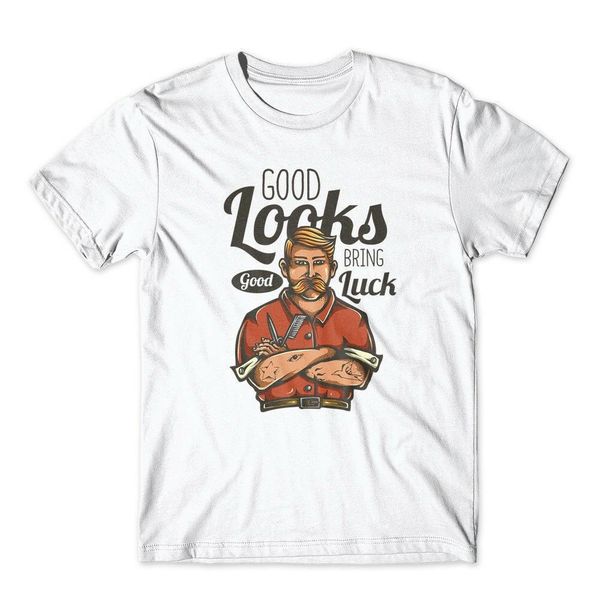 

парикмахерское тенниску. хорошие looks приносят удачу graphic tee новая мода лето брендовая одежда мужская майка спорт толстовка с капюшоном