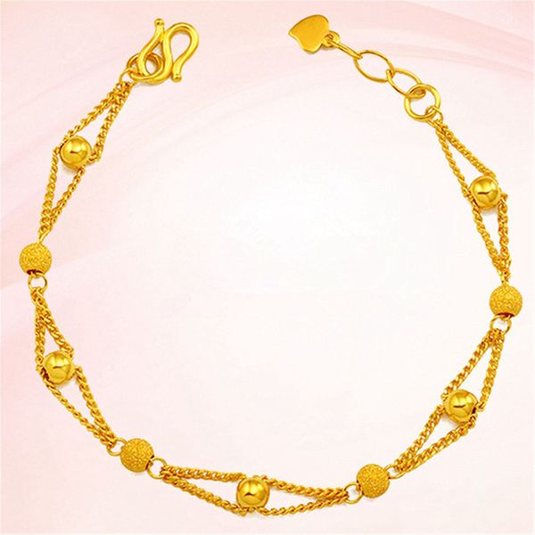 

6pcs sell european and american fashion gold color beaded bracelet for female marry engagement jewelry gift c-70, Golden;silver
