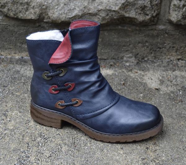 

winter shoes woman flat ankle boots for women round toe zipper platform boots female shoes warm plush botas mujer 2020, Black