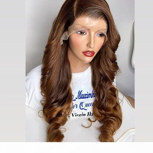 

mongolia wave chocolate 13x4 lace front human hair wigs with hairline ombre orange silk lace wigs remy 180% bleached knots, Black;brown