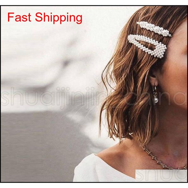 

fashion simulated pearl barrettes cute girl 5pcs hair pins classic lady hair clip makeup hair accessories valentine' jllupb home003, Golden;silver