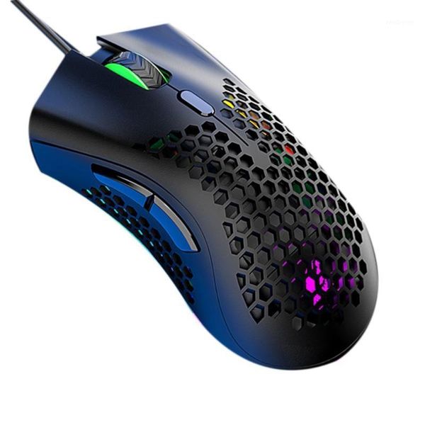 

wolf m7 mouse wired game fps gaming lightweight cellular hole design mouse1