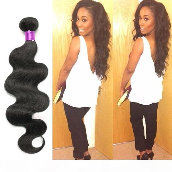 

unprocessed brazilian peruvian malaysian indian cambodian virigin hair weaves 4 bundles natural black weaves body wave hair extensions