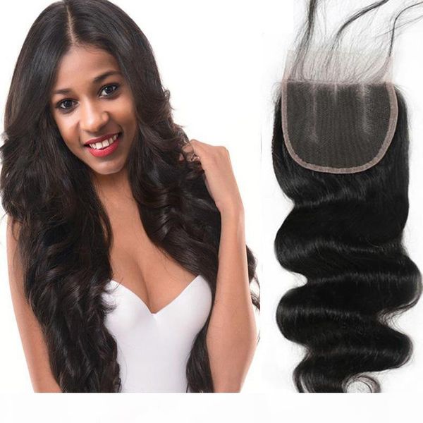 

lace closure natural color brazilian human hair 4x4 lace closures body, straight with original virgin human hair ing, Black;brown