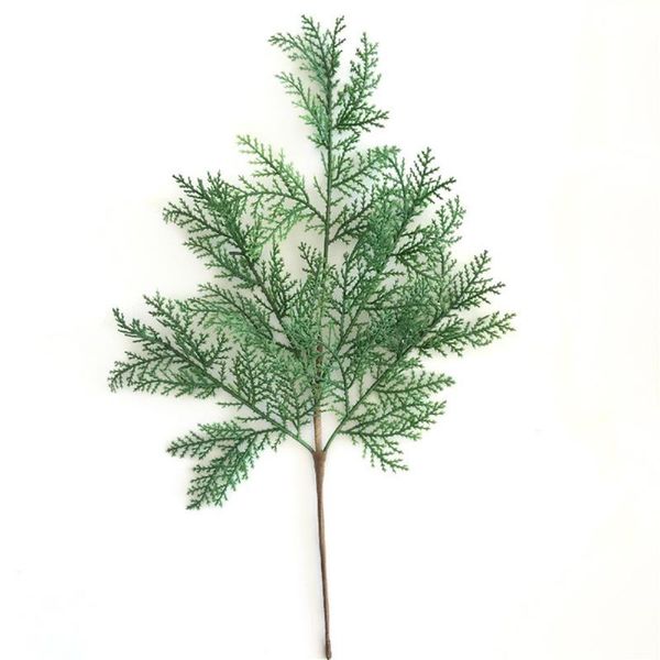 

decorative flowers & wreaths 1/5pc diy artificial green cypress tree leaf pine needle leaves branch christmas wedding home office el decorat