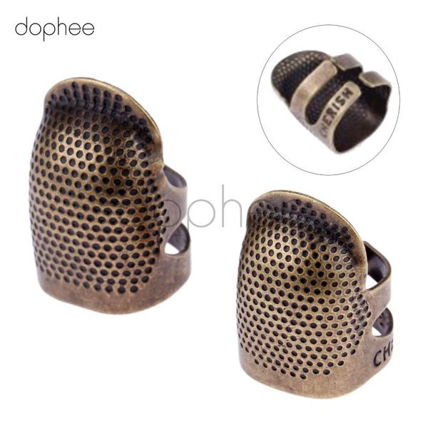 

dophee 1pcs hard metal antique brass sewing thimble needles finger protector for diy sewing tools accessories, Black