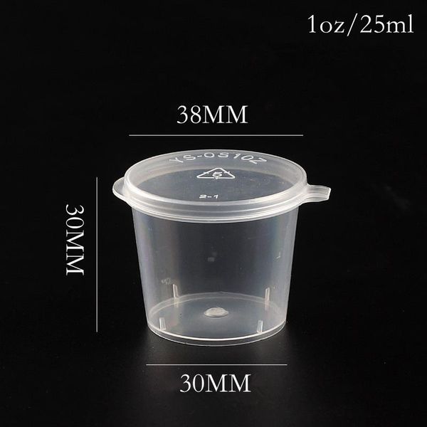 

small plastic disposable sauce cups food storage containers clear transparent package boxes + lids