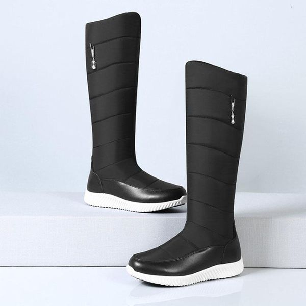 

2020 new high long boots for women winter snow boots female winter waterproof antislip women's warm thick plush booties plus 44, Black