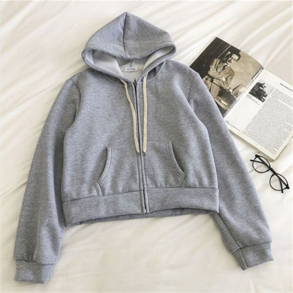 

2021 new 2021 spring new korean casual short jacket hooded thick sweater women 79dz, Black
