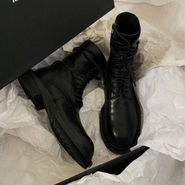 

2020 autumn new martin boots women fashion simple solid color punk style soft and comfortable high tube motorcycle boots, Black