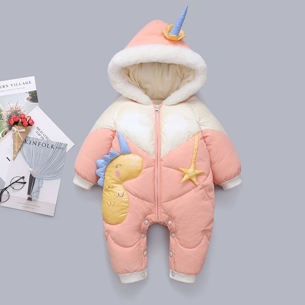 

baby winter jumpsuit new born russian baby girl clothes duck down jacket coat park for infant boy romper snowsuit kids snow wear y200901, Blue;gray