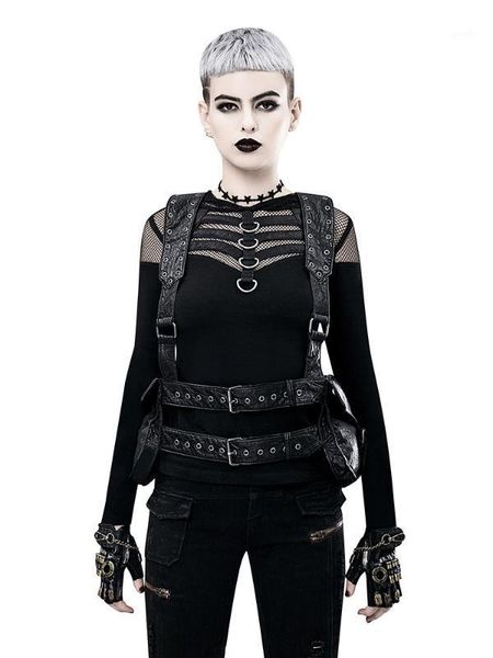 

waist bags steampunk women's shoulder vest accessory bag rock style pack1