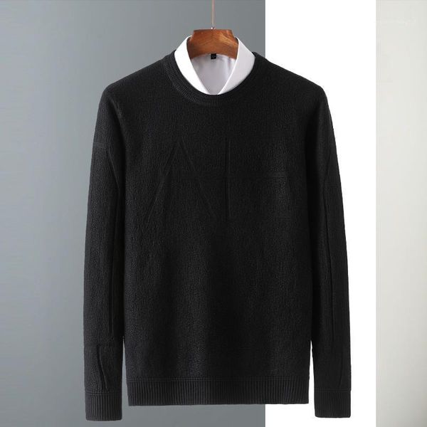 

men's sweaters mens winter sweater men 2021 fashion solid color o-neck knitted black cardigan autumn for men1, White;black