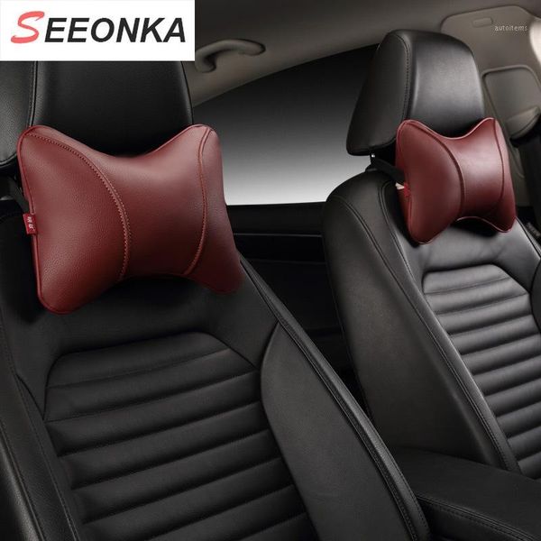 

headrest in car neck rest cushion neck pillow pp cotton pu leather auto head rest support travel pillow pain relief1