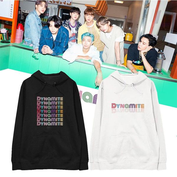 

new kpop hoodie sweatshirts dynamite discopop hip hop k- hooded men/women long sleeve harajuku streetwear hoody, Black