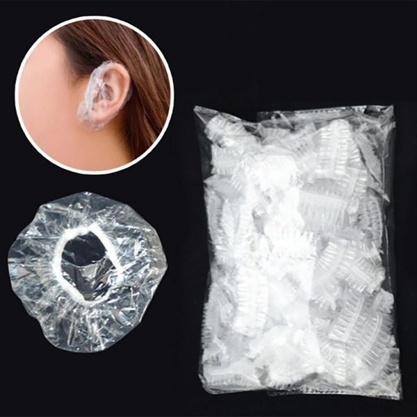

salon zclear 100pcs/lot disposable pro earmuffs pretty shower waterproof hair coloring ear protector cover caps sd