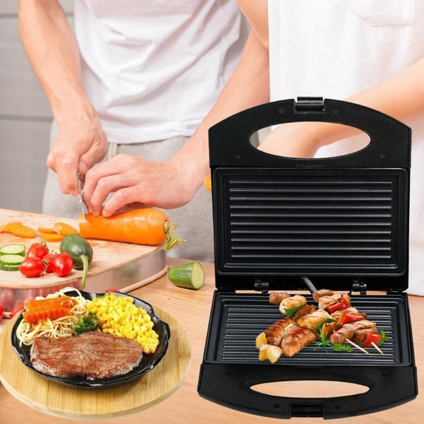 

750w household sandwich maker grill non-stick waffle toaster cake egg oven toster steak frying pan electric breakfast machine1