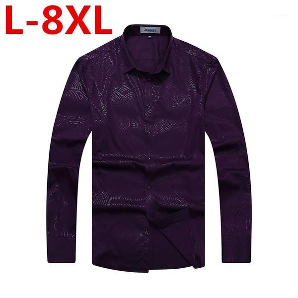 

plus size 8xl 7x l 6xl 5xl new mens designer stripes dress shirts casual slim long shirts big size1, White;black