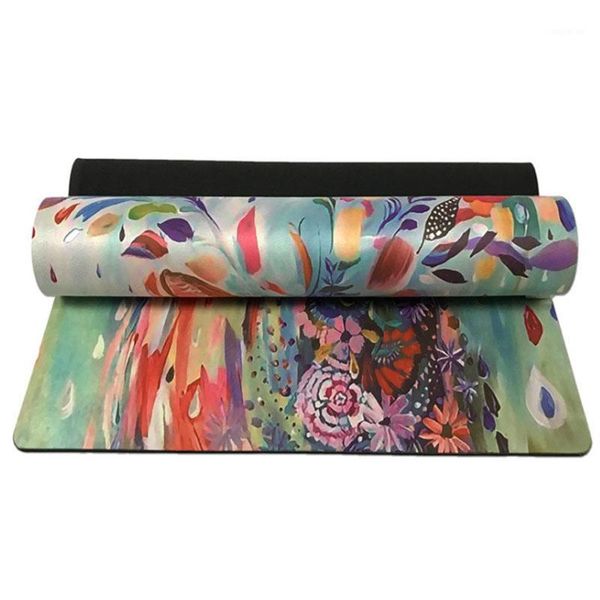 

yoga mats 3.5mm rubber mat and art print fitness painted fawn suede rubber1
