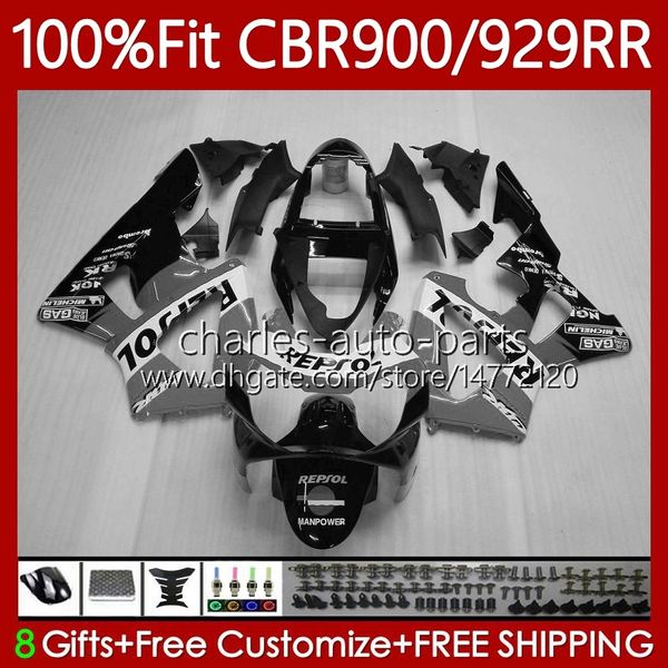 Honda CBR900 CBR929 RR 900CC 929CC 2000 2001 68NO.136 RAPSOL Gri CBR929RR 00-01 CBR900RR CBR 929RR 900RR 900 929RR 900RR 00 01 Enjeksiyon Takım Kiti