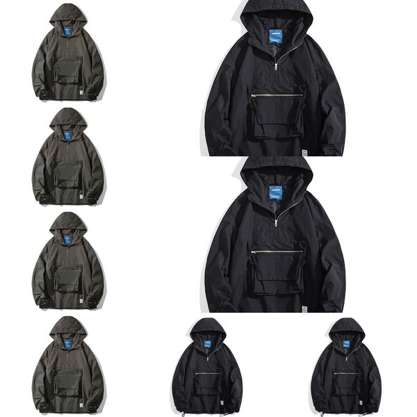 

chaowai комбинезоны одежды работы clothes2020 осень пуловер с капюшоном stormsuit мужской guochao функциональной большой карманом рабочей од, Black